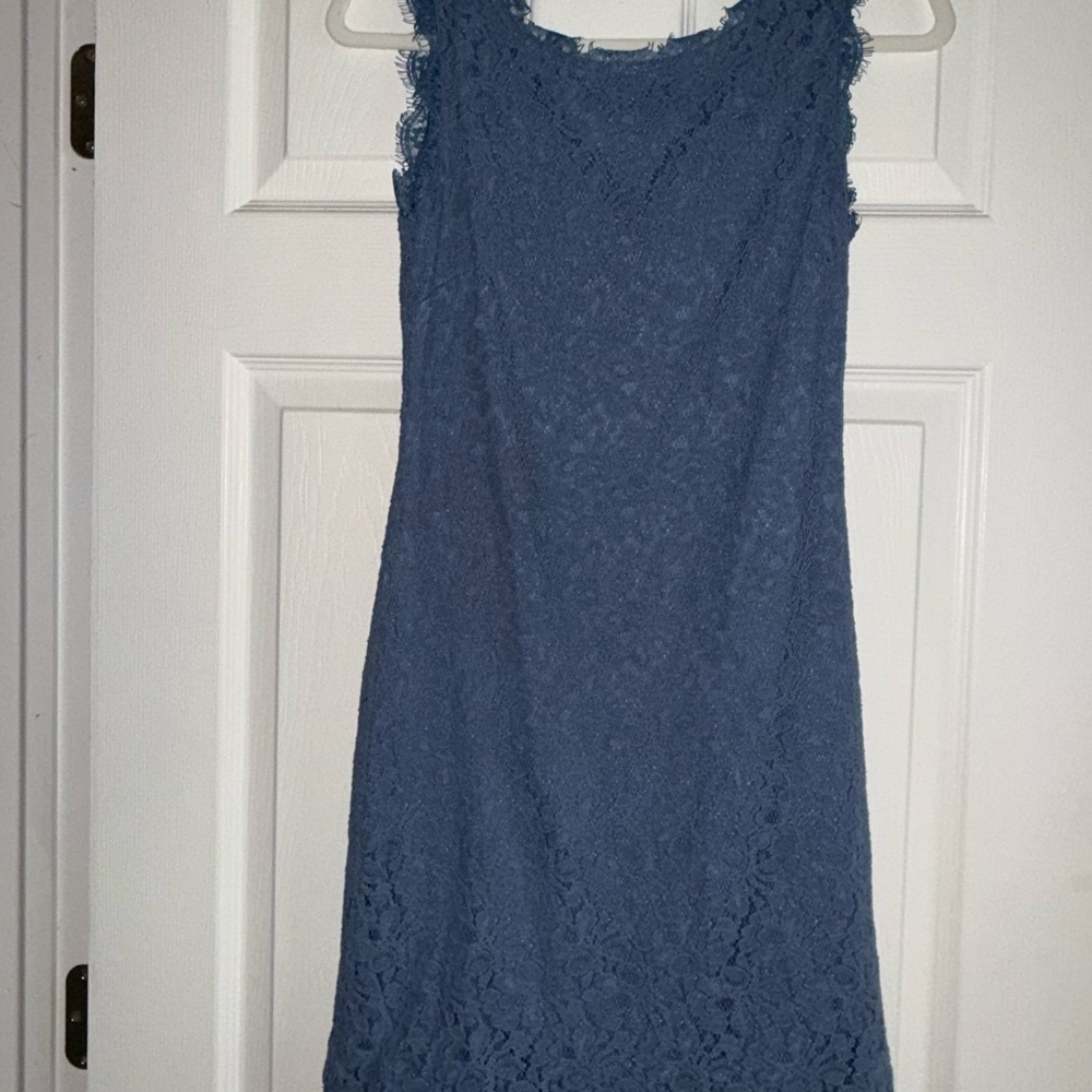 Elegant Blue Lace Dress